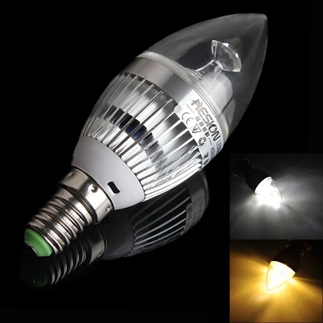  Candle Bulbs , E14 W 3 High Power LED 270lm LM Warm White / Cool White AC 85-265 V