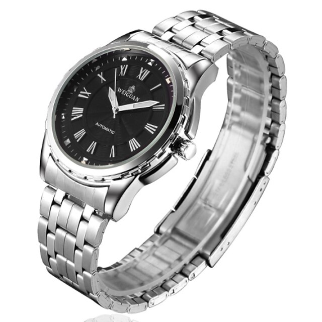 Personalized Gift Watch, Analog Mechanical Hand Wind Watch With Steel Case Material Steel Band Water Resistance Depth