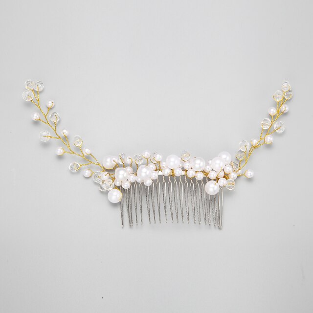  Mujer Niña de flor Cristal Aleación Perla Artificial Celada-Boda Ocasión especial Peinetas 1 Pieza