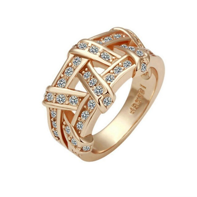  bague en alliage de zircone cubique femmes or 7 style féminin classique d'or