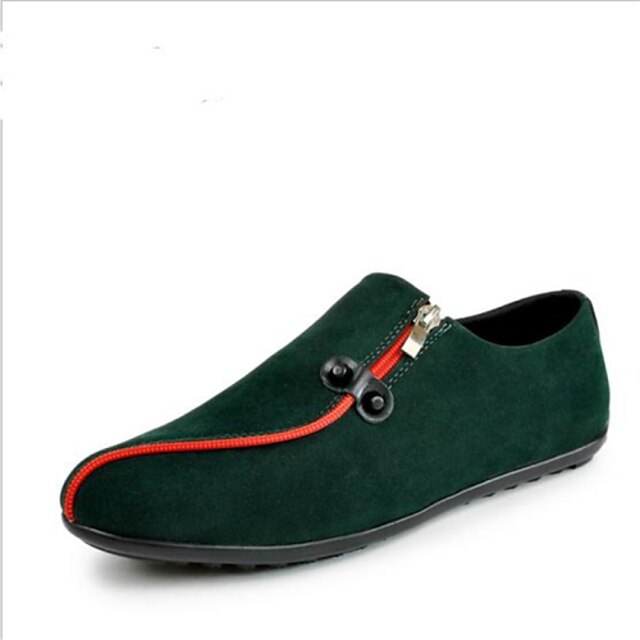  Men's Shoes Casual Suede Loafers Green
