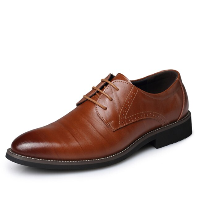  Men's Formal Shoes Leather Spring / Fall / Winter Comfort Oxfords Black / Brown / Leather Shoes / Dress Shoes