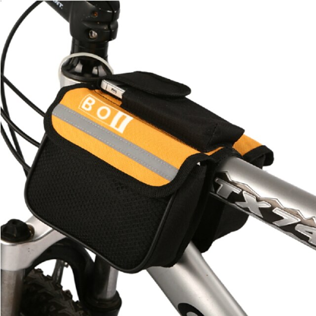  BOI 1.9 L Bolso del teléfono celular Bolsa para Manillar Impermeable Listo para vestir A Prueba de Golpes Bolsa para Bicicleta Tejido 600D Ripstop Bolsa para Bicicleta Bolsa de Ciclismo iPhone X