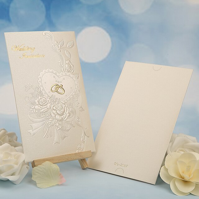  Dreifach gefaltet Hochzeits-Einladungen 50 - Anderen / Einladungskarten Klassisch Material / Perlenpapier Blume