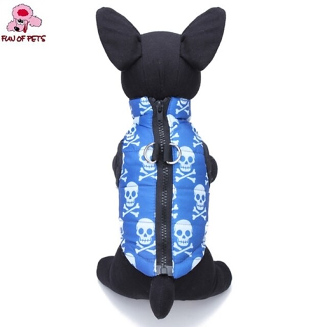  Cat Dog Coat Vest Winter Dog Clothes Blue Costume Cotton Skull Casual / Daily XS S M L