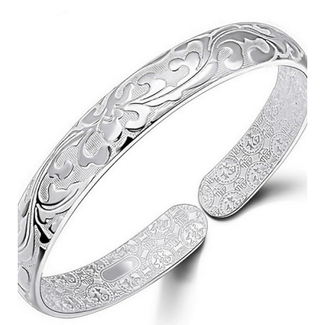  Women's Bracelet Bangles Flower Ladies Italian everyday Sterling Silver Bracelet Jewelry Silver For Casual Daily Sports