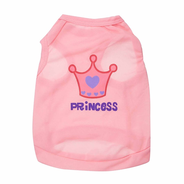  Cat Dog Shirt / T-Shirt Puppy Clothes Tiaras & Crowns Fashion Dog Clothes Puppy Clothes Dog Outfits Purple Pink Rose Costume for Girl and Boy Dog Terylene XS S M L