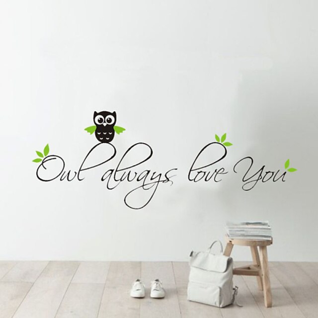  Decorative Wall Stickers - Words & Quotes Wall Stickers Animals / Romance / Fashion Living Room / Bedroom / Study Room / Office