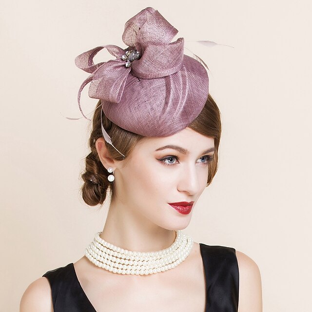  Femme Lin Casque-Mariage Occasion spéciale Chapeau 1 Pièce