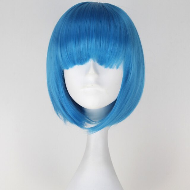  Cosplay Cosplay Cosplay Wigs Women's 12 inch Heat Resistant Fiber Blue Anime