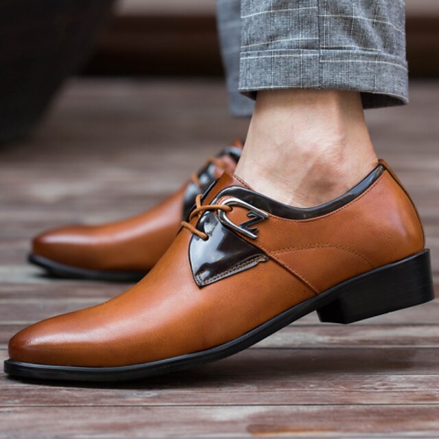  Heren Leren schoenen Leer Lente / Herfst Comfortabel Oxfords Anti-slip Wit / Zwart / Bruin / Feesten & Uitgaan / Nieuwigheidsschoenen / Jurk schoenen