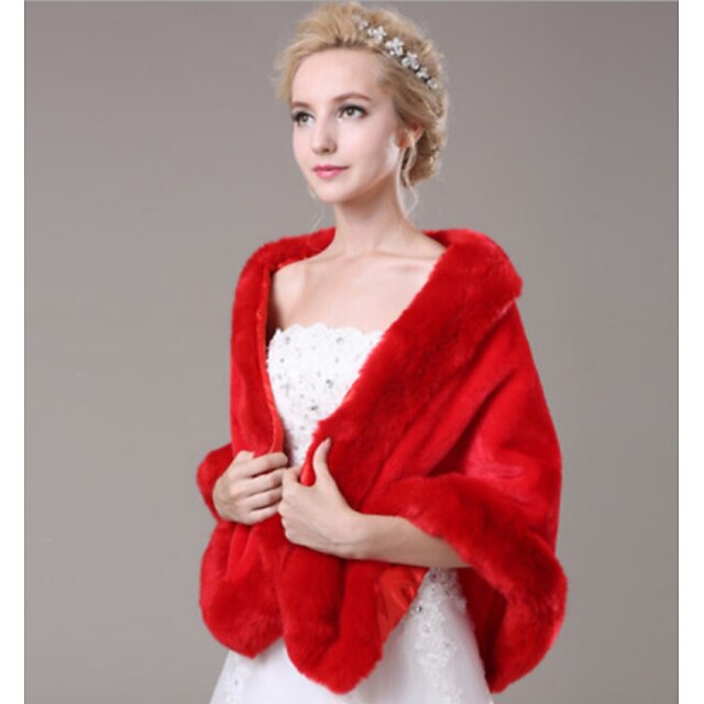  Sleeveless Shawls Faux Fur Wedding / Party Evening / Casual Wedding  Wraps / Fur Wraps With