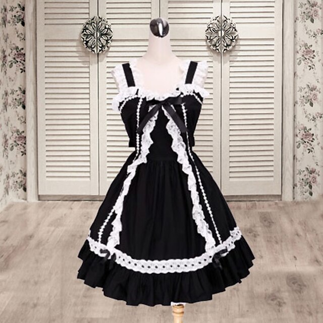  Princess Gothic Lolita Dress Women's JSK / Jumper Skirt Cosplay Short Sleeve Medium Length Halloween Costumes