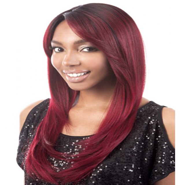  Synteettiset peruukit Suora Suora Peruukki Keskikokoinen Punainen Synteettiset hiukset Naisten