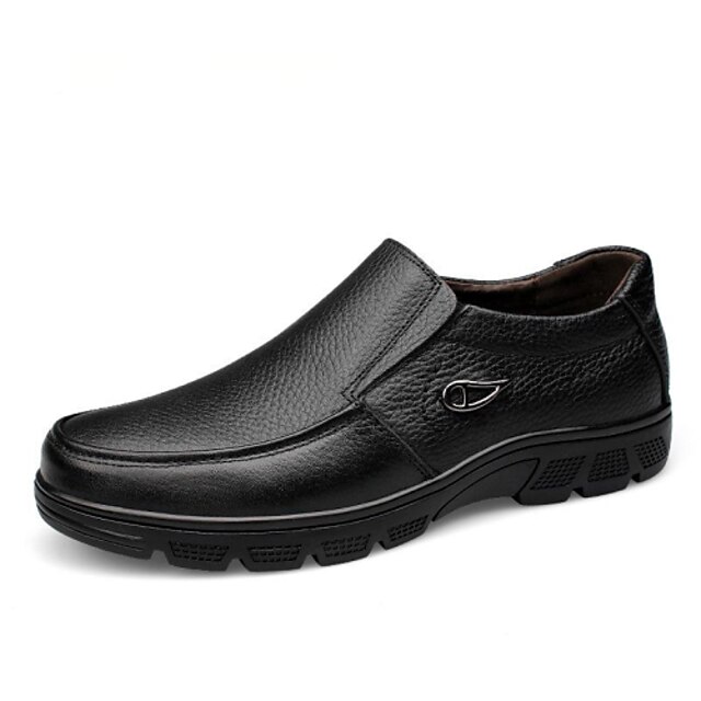  Men's Shoes Leather Spring / Summer / Fall Comfort Loafers & Slip-Ons Black / Brown / Leather Shoes