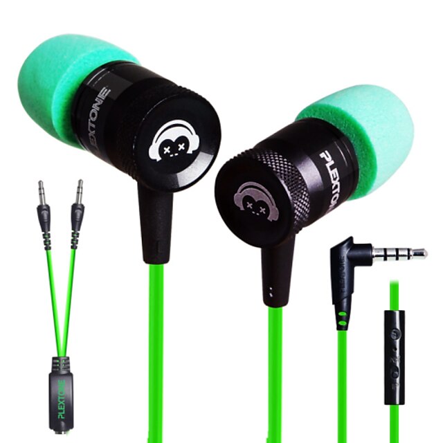  plextone® g10 in-ear jogos e-sports do metal fone de ouvido com microfone baixo pesado para iphone6 ​​/ iphone6 ​​mais Celular / pad / mp3