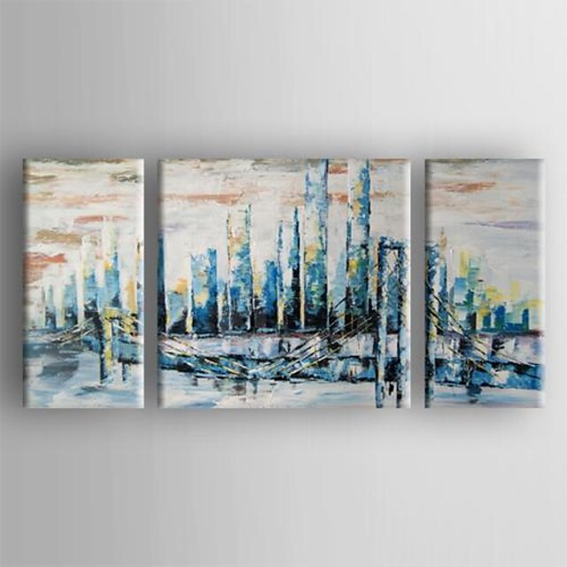  Ručně malované AbstraktníModerní Tři panely Plátno Hang-malované olejomalba For Home dekorace
