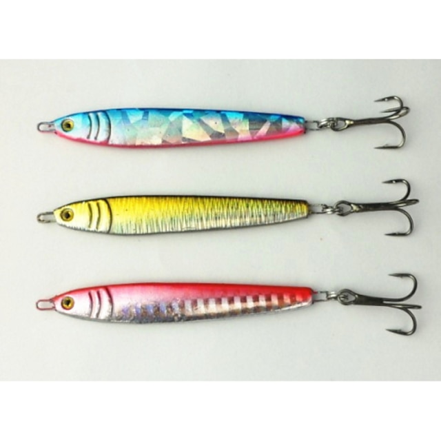  3 pcs Fishing Lures Pencil Fast Sinking Bass Trout Pike Sea Fishing Jigging Fishing Trolling & Boat Fishing