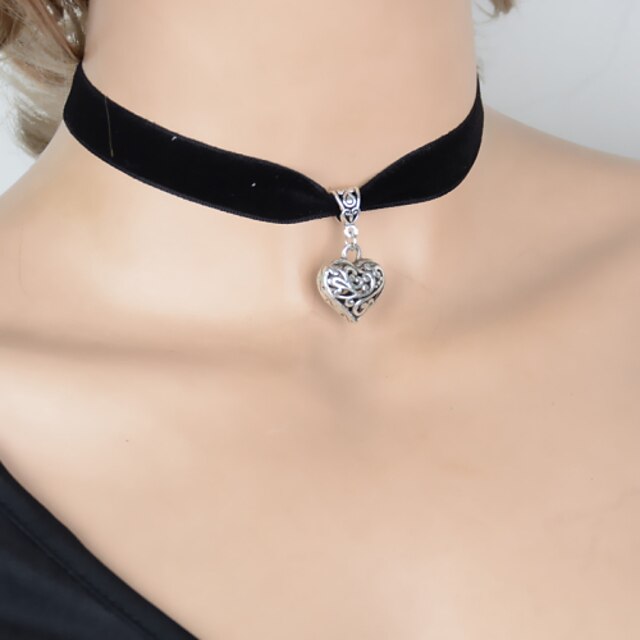  Women's Choker Necklace Pendant Necklace Heart Love Hollow Heart Ladies Tattoo Style Tassel Alloy Silver Necklace Jewelry For Thank You Valentine / Tattoo Choker Necklace