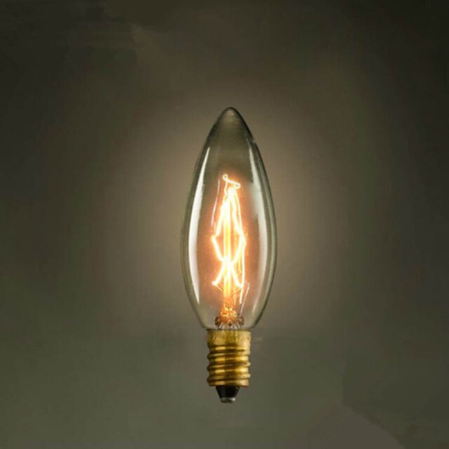  E14 40W C35 сжигание кончик желтый свет 220v Эдисон лампочку небольшой вот вот ретро ретро источника света