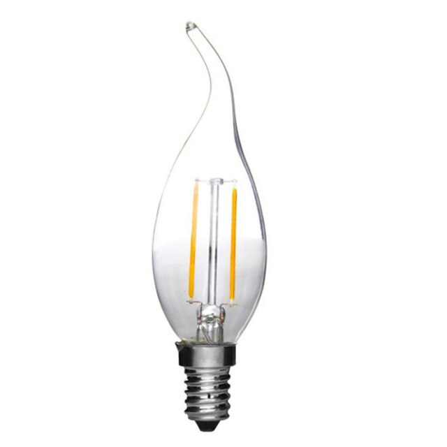  HRY 1pc 2 W LED Filament Bulbs 180 lm E14 C35L 2 LED Beads COB Decorative Warm White Cold White 220-240 V / 1 pc / RoHS
