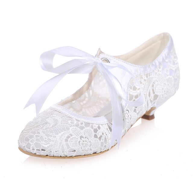  Women's Heels Mesh Low Heel Comfort Wedding Party & Evening Knit Summer White Black Pink / EU37