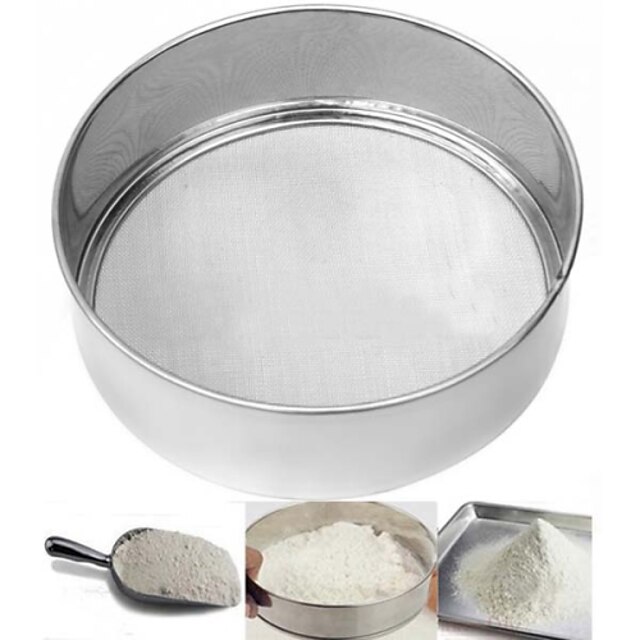  5In Stainless Steel Mesh Flour Sifter Sieve Strainer Cake Baking Kitchen Practical