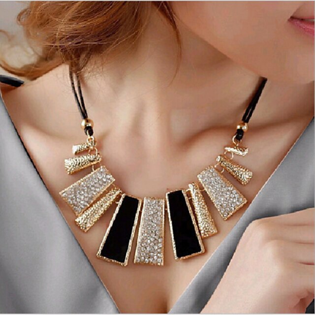  Choker Necklace Statement Necklace For Women's Party Alloy Bib Gold
