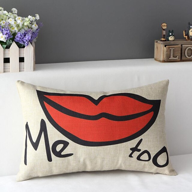  1 pcs Cotton / Linen Pillow Case, Novelty Casual Modern Contemporary Retro Rectangular Zipper Traditional Classic