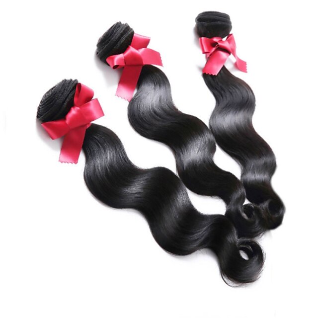  3 Bundles Malaysian Hair Body Wave Natural Color Hair Weaves / Hair Bulk Human Hair Weaves Human Hair Extensions