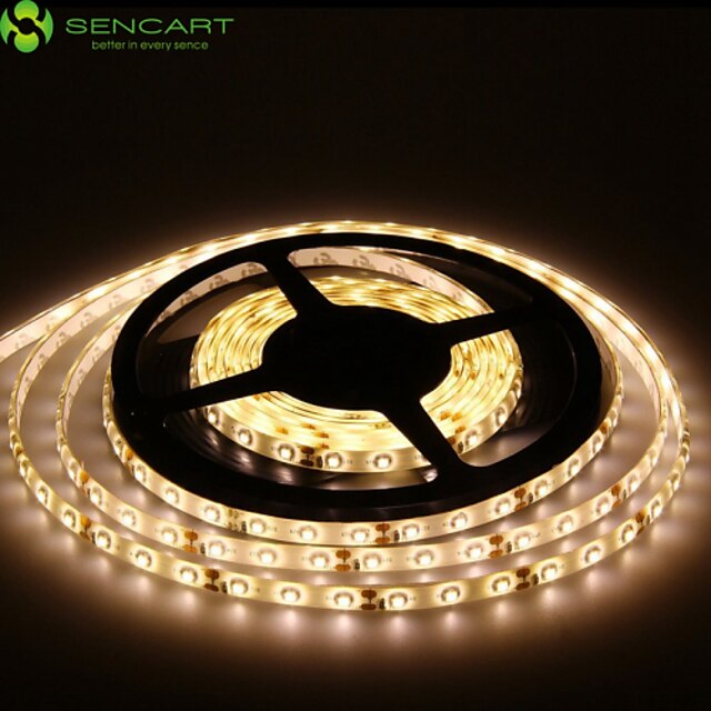  SENCART 5m Joustavat LED-valonauhat 300 LEDit 2835 SMD 1kpl Lämmin valkoinen / Valkoinen / Punainen Vedenkestävä / Leikattava / Yhdistettävä 12 V / IP65 / Ajoneuvoihin sopiva / Itsekiinnittyvä