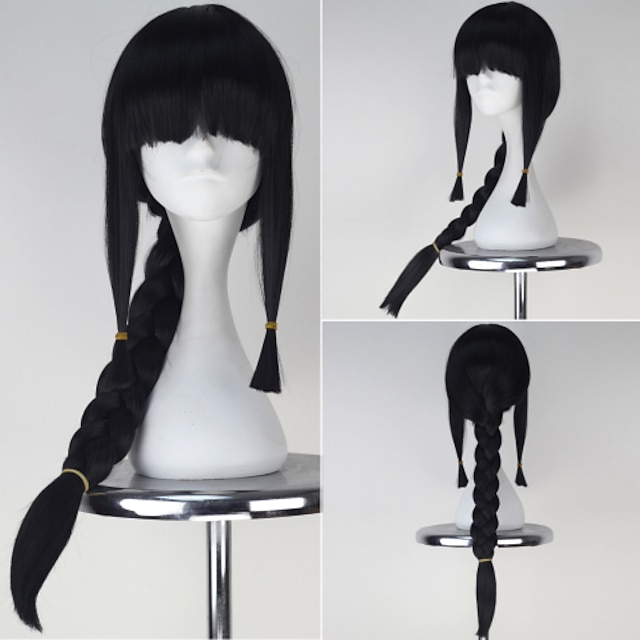  collection de la flotte kancolle Kitakami longue tresse jeu cosplay de couleur noire fille pleine perruque