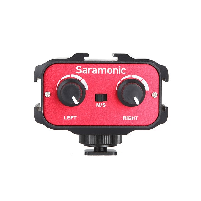  Universalmikrofon Audio-Adapter-Mischer SR-AX100 mit Stereo-& Dual-Mono-3,5-mm-Eingänge für DSLR-Kameras& Camcorder
