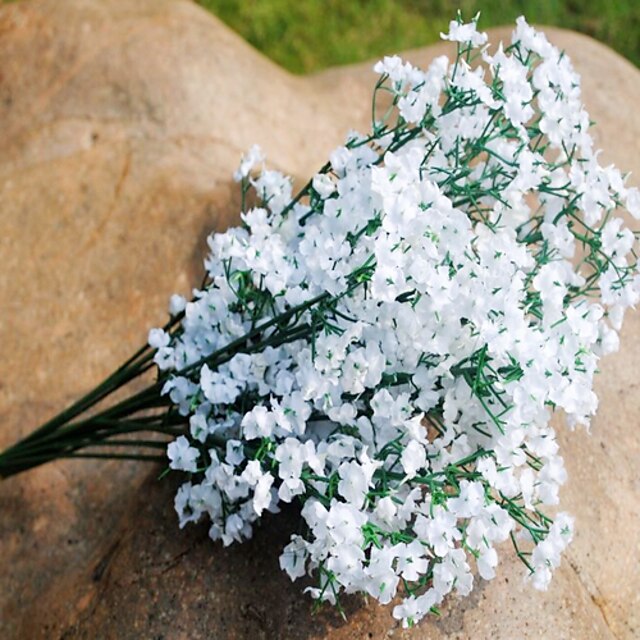  Artificial Flowers 1 Branch Pastoral Style Baby Breath Tabletop Flower
