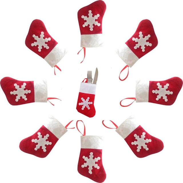  5db karácsonyi dekoráció mini zokni kést és a villát evőeszközök táskák