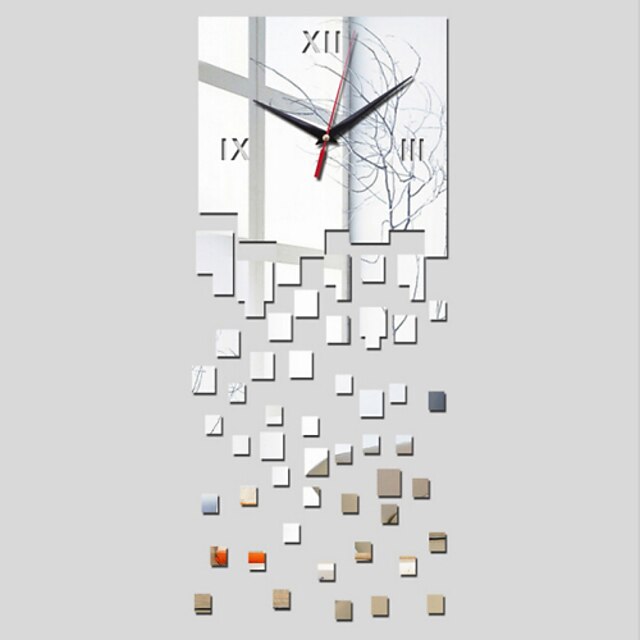  Moderne/Contemporain Famille Horloge murale,Carré Autres 25.58*10.24 Horloge