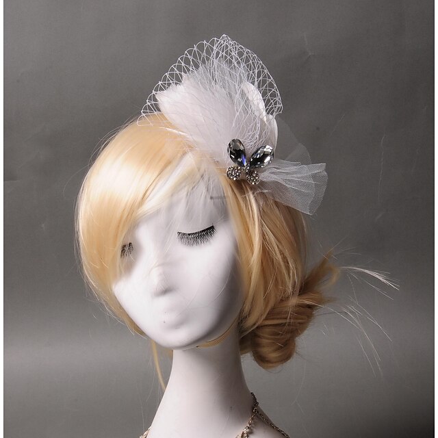  Tulle Feather Fascinators Headpiece Classical Feminine Style