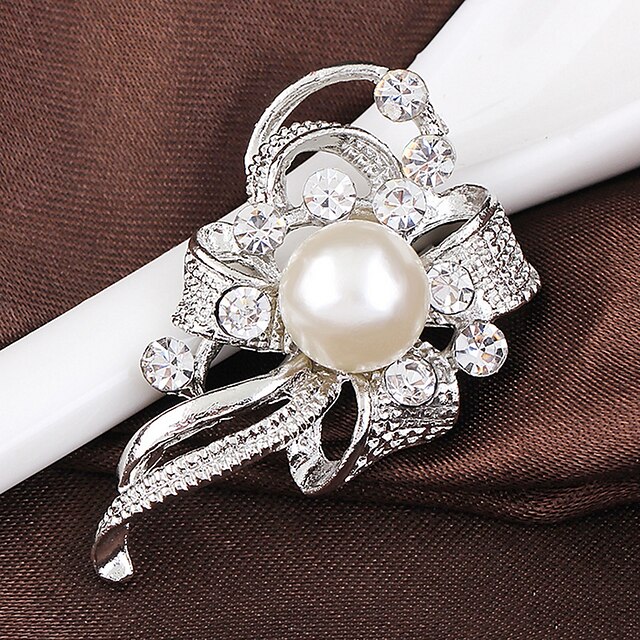  Women's Brooches Stylish Fashion Crystal Brooch Jewelry Lavender Silver For Wedding Party Dailywear