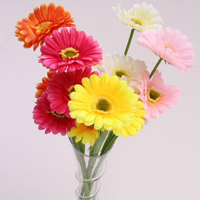 Glass Flower Arranging Polyester Daisies Artificial Flowers