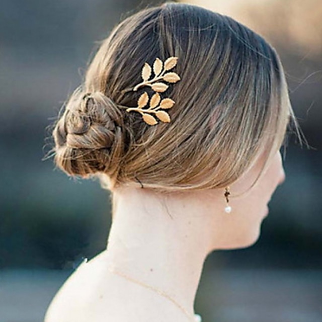  Wedding Hair Accessories Olive Branches Leaves Bride Folder Hairpins