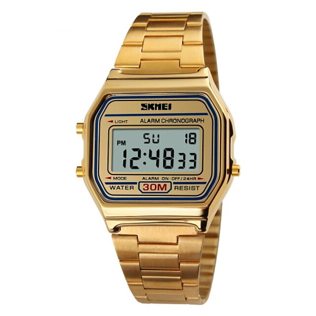  SKMEI Homens Relógio Esportivo Relógio de Pulso Relogio digital Digital Impermeável Alarme Calendário Digital Rosa ouro Dourado Prata / Aço Inoxidável / Aço Inoxidável / Dois anos