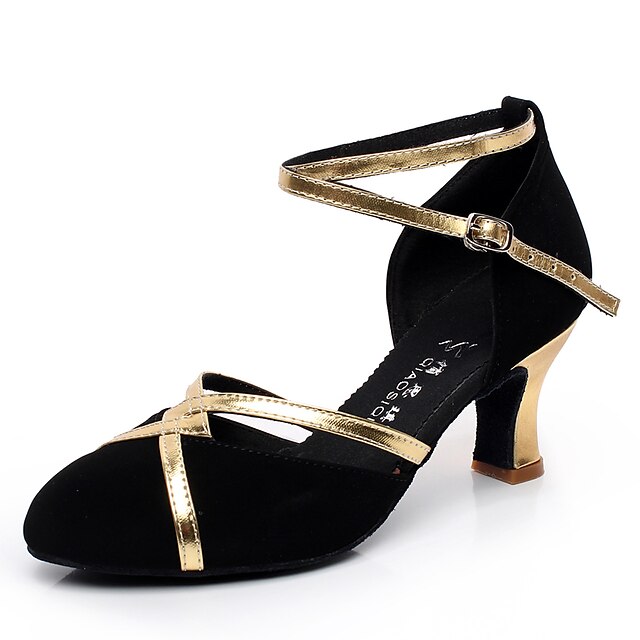  Women's Modern Shoes Heel Buckle Customized Heel Black Buckle / Indoor / Performance / Practice / Professional