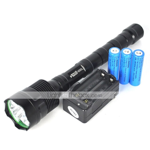  5 LED Flashlights / Torch LED 3500 lm 5 Mode with Batteries and Charger Waterproof / Impact Resistant / Rechargeable Camping / Hiking / Caving / Everyday Use / Cycling / Bike