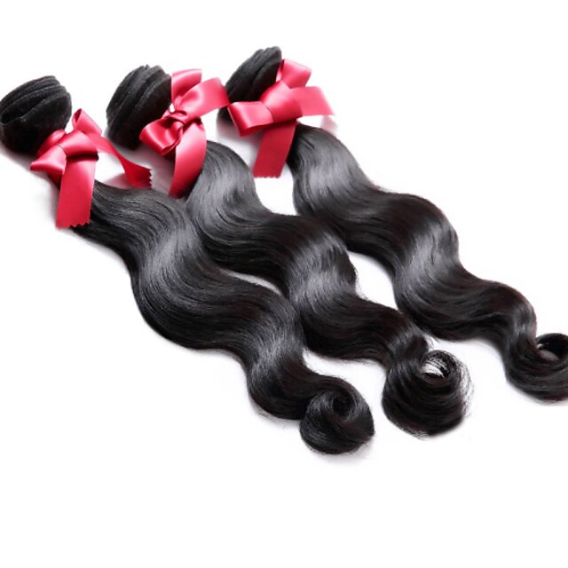  unprocessed brazilian human hair body wave weft virgin hair weaves bundles 1b 3pcs lot 300g