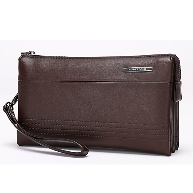  Men's Clutch Wallet Wristlet Bag Microfibre Solid Colored Wedding Event / Party Formal Black Brown