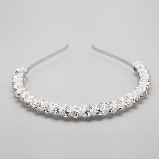  Women's Rhinestone Crystal Alloy Imitation Pearl Headpiece-Wedding Special Occasion Headbands 1 Piece