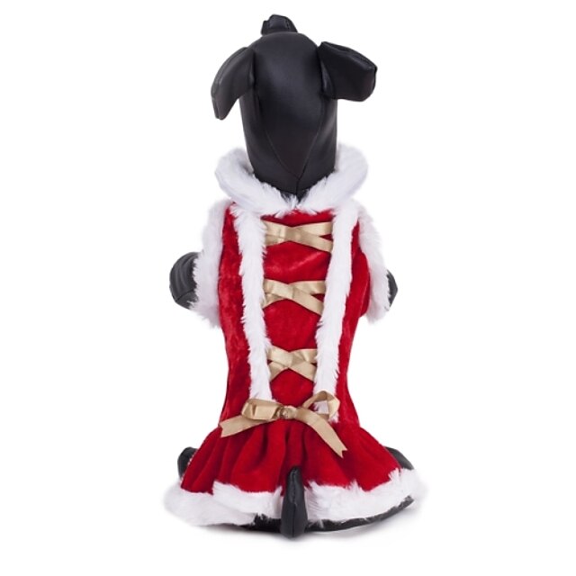  Γάτα Σκύλος Φορέματα Στολές Ηρώων Γάμος Χειμώνας Ρούχα για σκύλους Κόκκινο Στολές Πολική Προβιά XS Τ M L