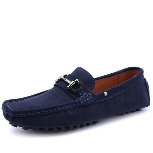  Homens Mocassim Camurça Primavera / Outono Mocassins e Slip-Ons Azul Escuro / Festas & Noite / Festas & Noite / Ao ar livre / Escritório e Carreira