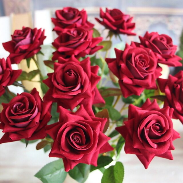  Gren PU Roser Bordblomst Kunstige blomster 50*8*4CM