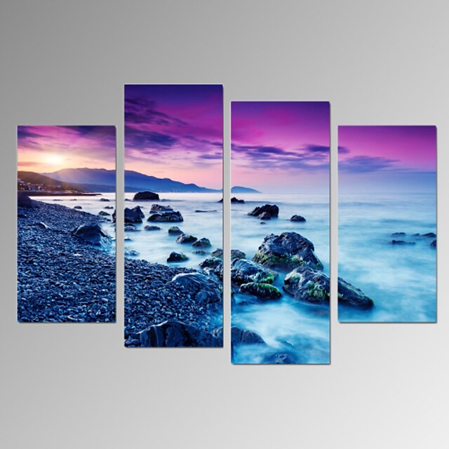  Landscape Classic, Four Panels Canvas Vertical Print Wall Decor Home Decoration